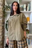 Paloma Tela Peter Pan Blouse Deep Olive